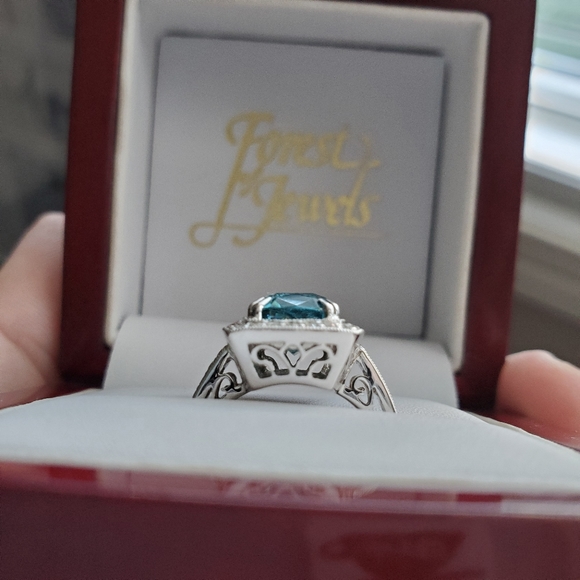 Stunning Blue Zircon Diamond Ring ๐ ๐ - Picture 5 of 15